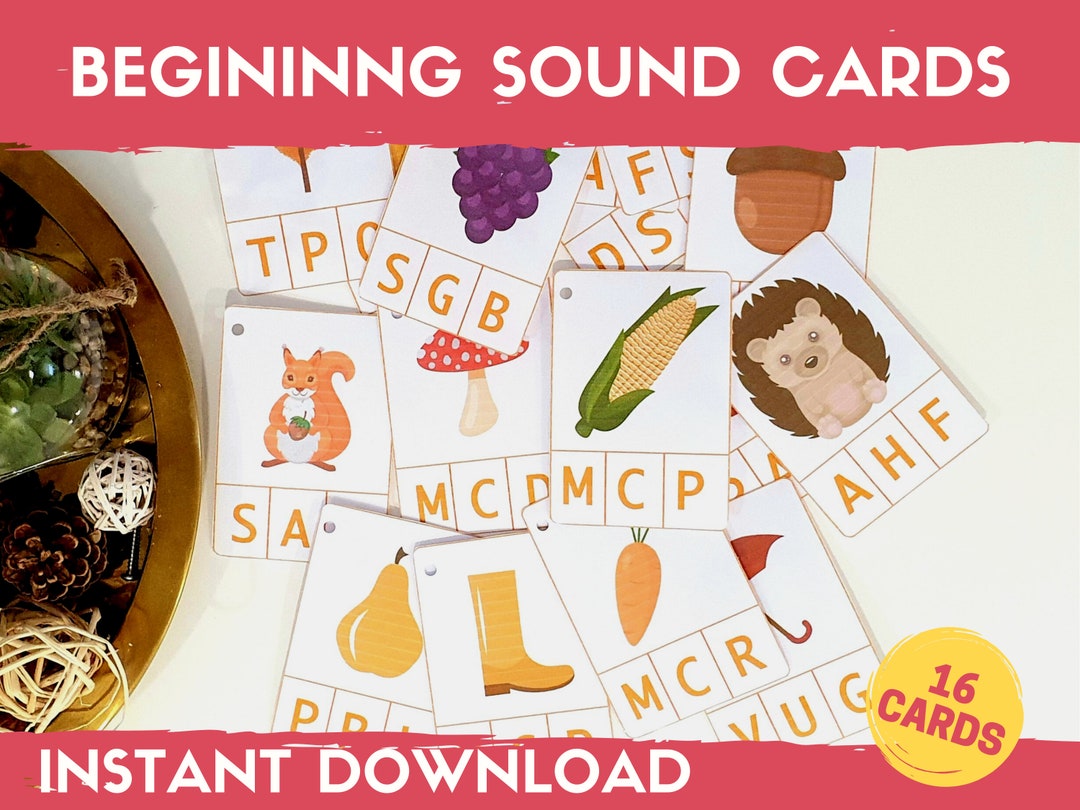 Beginning Sound Clip Cards, Flashcards Printable, Flashcards for ...