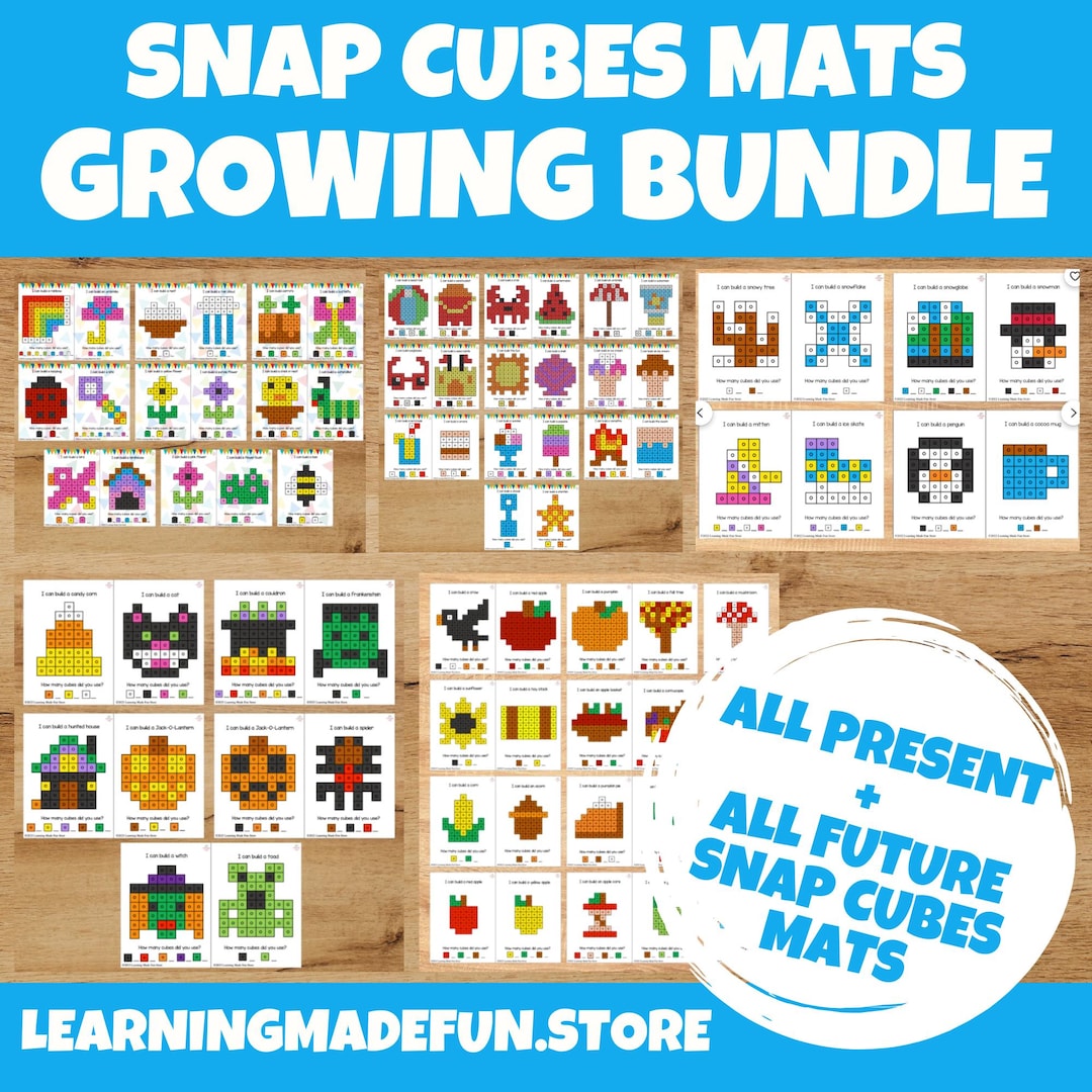 Snap Cube Mats Growing Bundle – Seasonal Math Centers (PDF Pattern) - Etsy