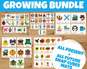 Snap Cube Mats Growing Bundle – Seasonal Math Centers (PDF Pattern)