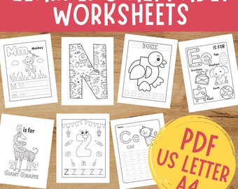 Letter of the Week Worksheets Printable, Alphabet Coloring Pages, Learning Binder, Preschool Curriculum, Tracing Activities, Kindergarten
