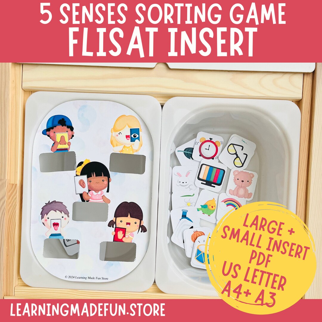 5 Senses Sorting Game, Printable Flisat Insert, Trofast Insert ...