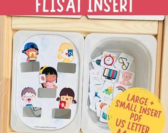 5 Senses Sorting Game, Printable Flisat Insert, Trofast Insert, Preschool Pretend Play, Toddler Dramatic Play, Sensory Table Ikea