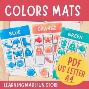 Colors Matching Activities, Colour Sorting, Toddler Busy Book, Printable Busy Book, Learning Binder, Preschool activities, Color match game