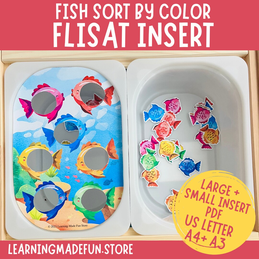 Fish Color Sorting Flisat Insert, Preschool Learning (digital Download ...