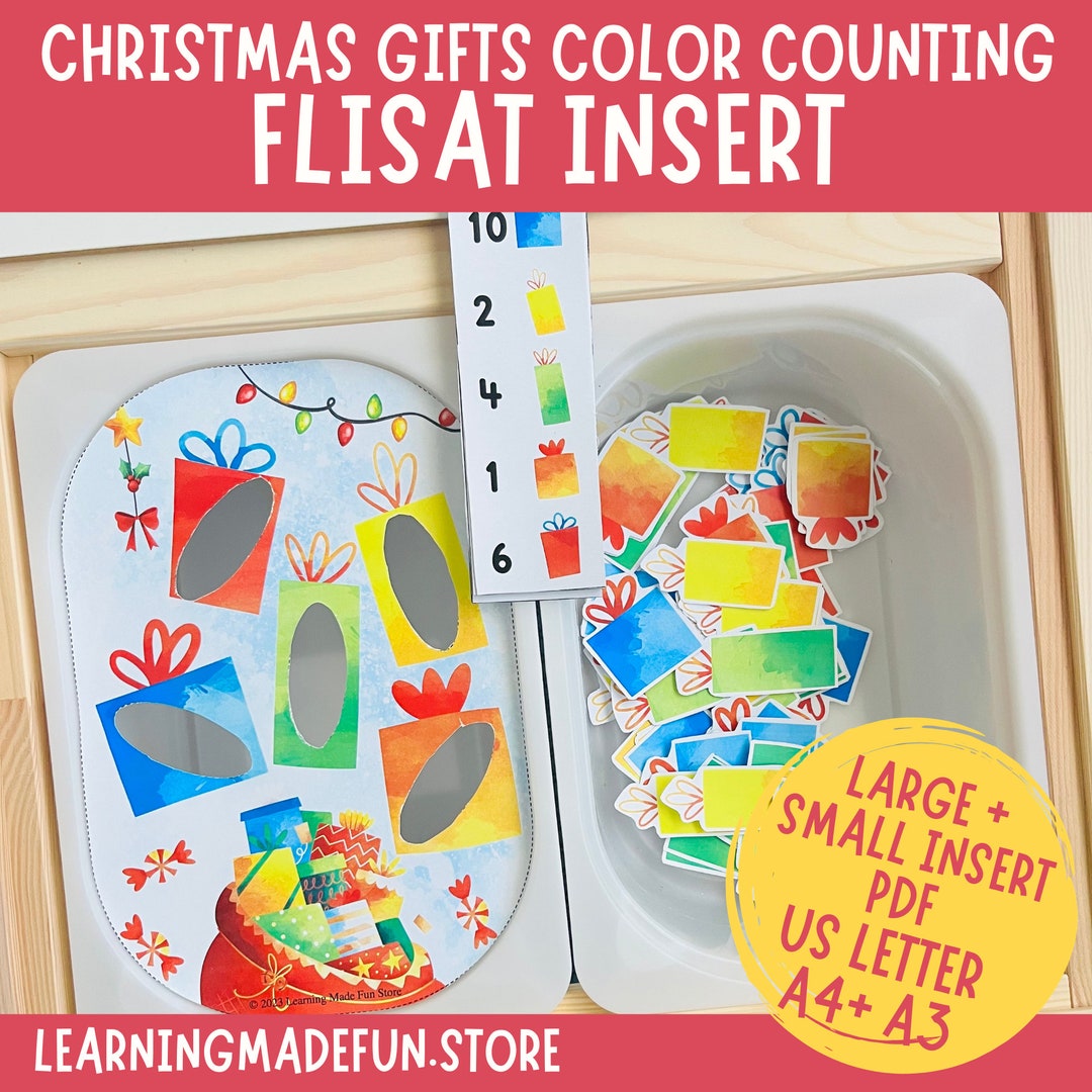 Christmas Counting, Printable Flisat Insert, Trofast Insert, Preschool ...