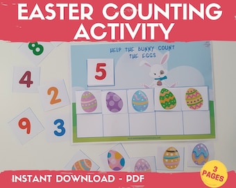 Easter Counting Activity: Toddler Number Practice (Digital Download)