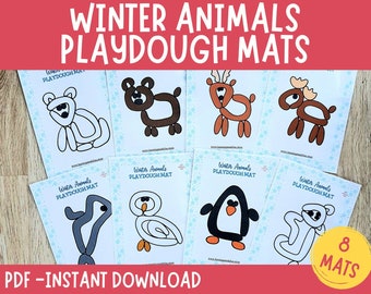 Tapetes de plastilina con animales de invierno: Actividades para la educación en casa (PDF)