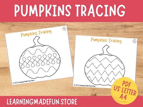 Pumpkin Tracing Worksheets Halloween Tracing Practice Fine