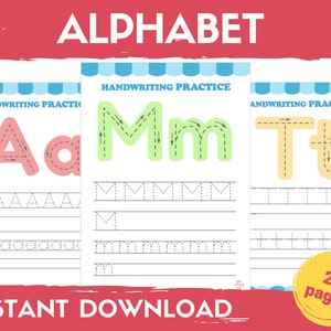 Alphabet Tracing Worksheets, Alphabet Worksheets, Tracing ABC printable, Tracing Worksheets for Preschool, Handwriting Alphabet, ABC trace