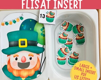 Feed the Leprechaun Flisat Insert, St Patrick's Day Counting Game (Printable)