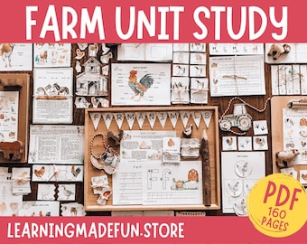 Farm Animals Unit Study: Homeschool Learning Activities (PDF)