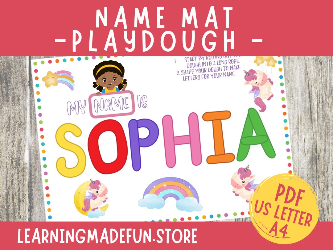 Play Dough Name Mat Personalized Montessori Fine Motor Skills Etsy