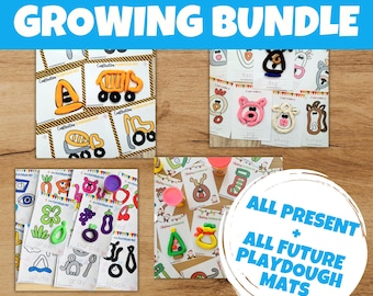 Play Dough Mats Growing Bundle, Printable Toddler Activities (Digital Download)