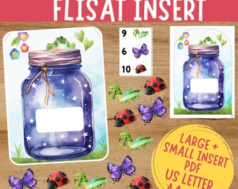 Bugs in Jar Counting, Printable Flisat Insert, Trofast Insert, Preschool Pretend Play, Toddler Dramatic Play, for Sensory Table, Learning