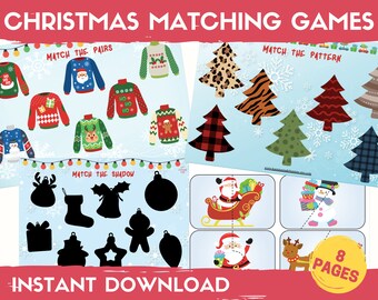 Christmas Busy Book for Toddlers, Busy Book Printable, Christmas Matching Activities, Preschool Busy Book, Busy Binder, Christmas Activity
