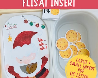 Christmas Santa Counting to 20, Printable Flisat Insert, Trofast Insert, Preschool Pretend Play, Toddler Dramatic Play, Sensory Table