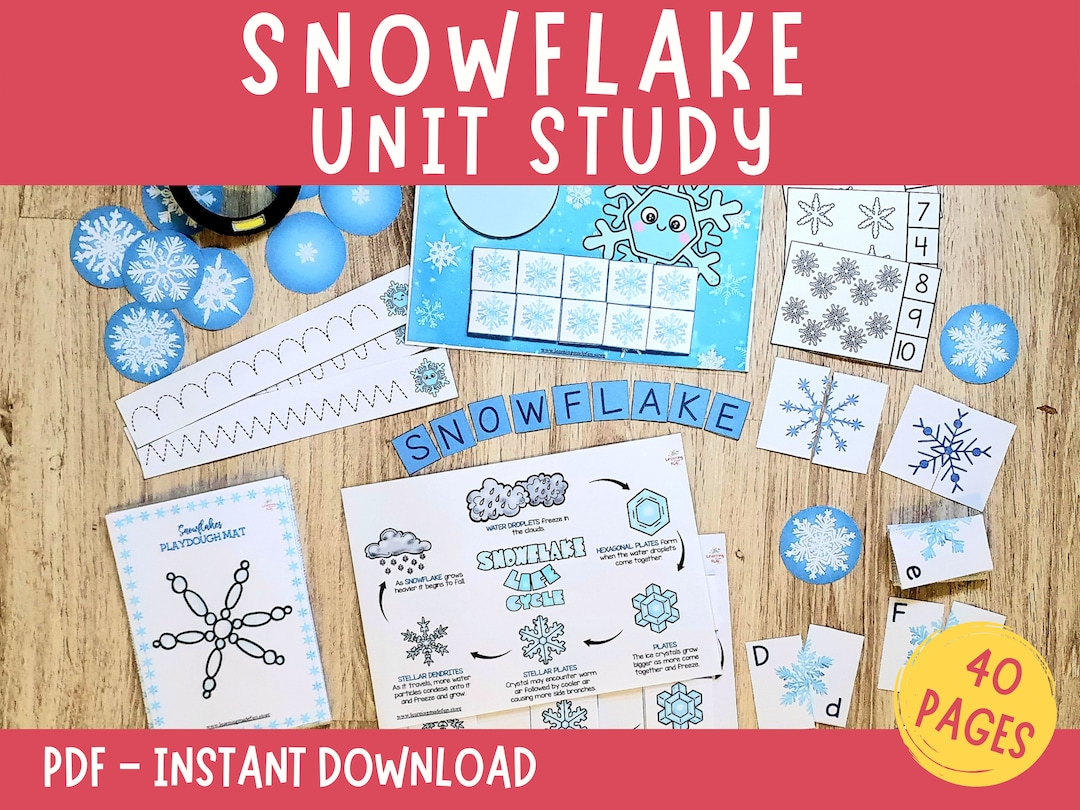 Snowflakes Unit Study Snow Printable Resources Homeschool