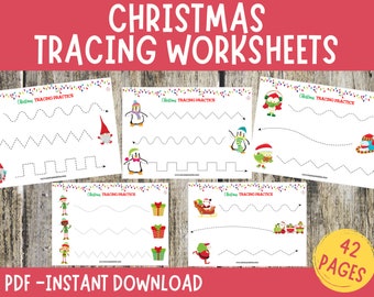 Weihnachtliche Arbeitsblätter zum Ausmalen der Feinmotorik (Digitaler Download)