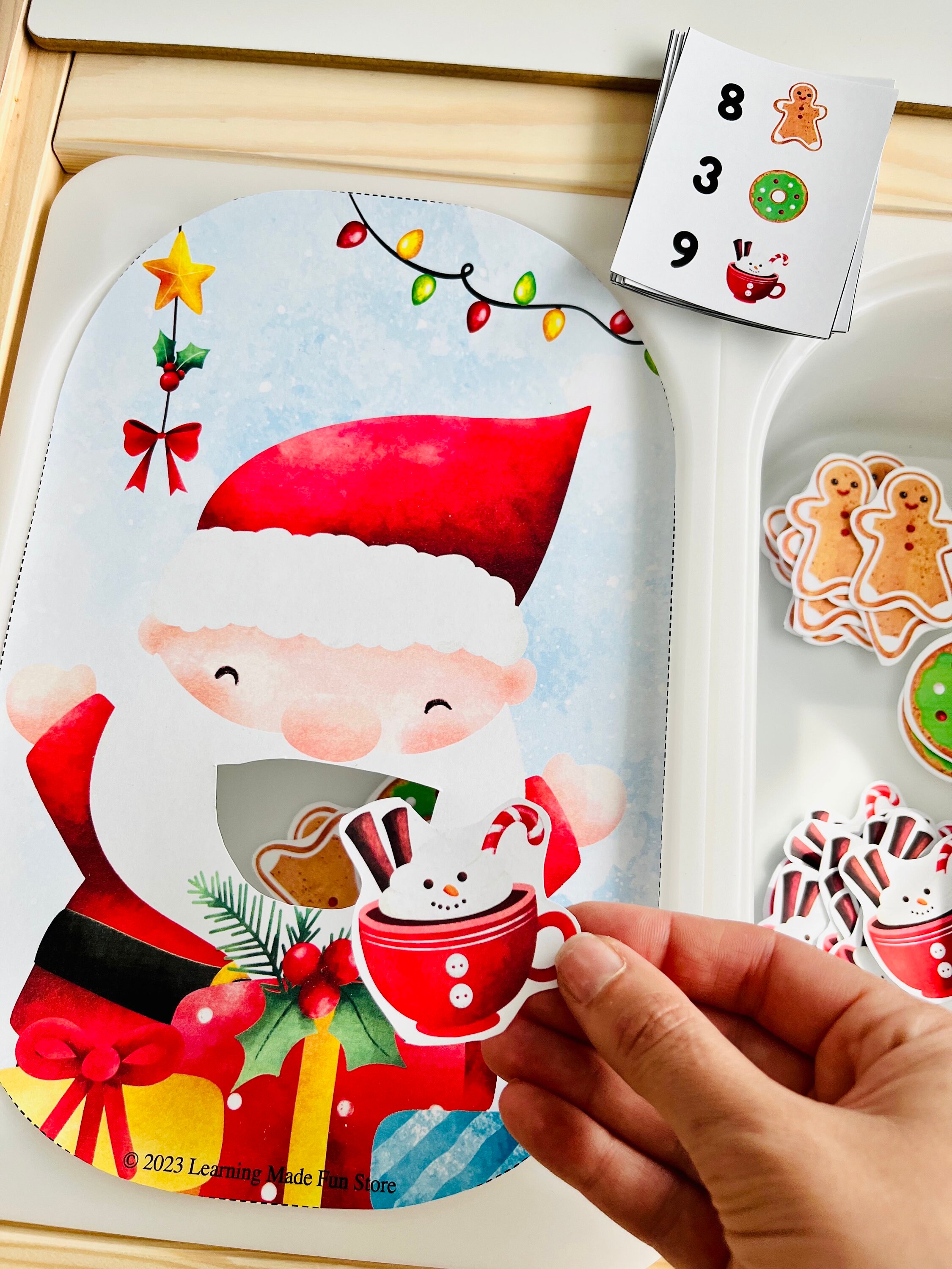 Santa Insert Feed Santa Flisat Insert, Christmas Counting Activity (printable) - Etsy