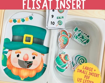 Saint Patrick Count Flisat Insert, Patrick Counting Activity, Printable Preschool Learning, Fine Motor Skills, Trofast Insert, Sensory Table