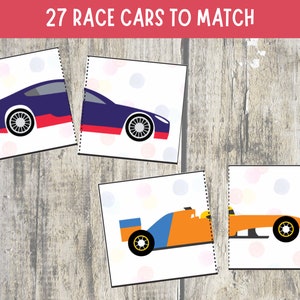 Race Cars Matching Game for Kids, Learning Activity, Cars Games for ...