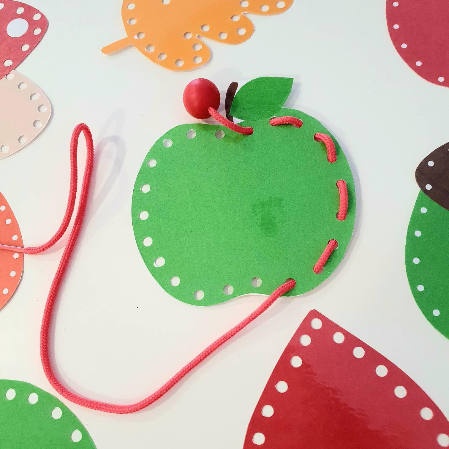 Autumn Printable Lacing Cards Toddler Fine Motor Skill - Etsy