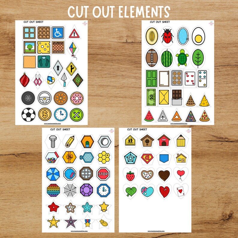 2D Shapes Matching Game, Real Life Objects, Toddler Learning (PDF) image 8