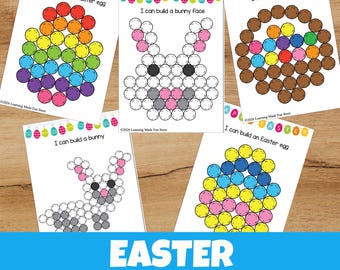 Easter Pom Pom Mats | Preschool Fine Motor Activity, Counting Game (PDF)