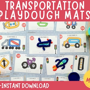 Transportation Playdough Mats Free Printable - Fun-A-Day!