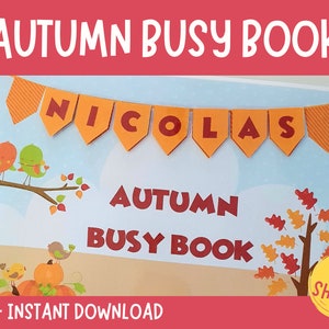 Autumn Busy Book Printable, Toddler Busy Book, Printable Busy Book, Learning Binder, Homeschool Learning, Fall Busy Binder, Autumn Centers