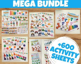 Busy Books Bundle for Toddlers, Preschool & Kindergarten – Printable Learning Activities for Early Years – Mega Educational PDF Set