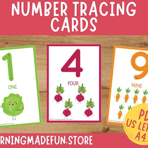 Getallen Flashcards, flashcards peuters, flashcards set, voorschoolse nummers, kleuterschoolkaarten, nummerkaarten, nummerprintables