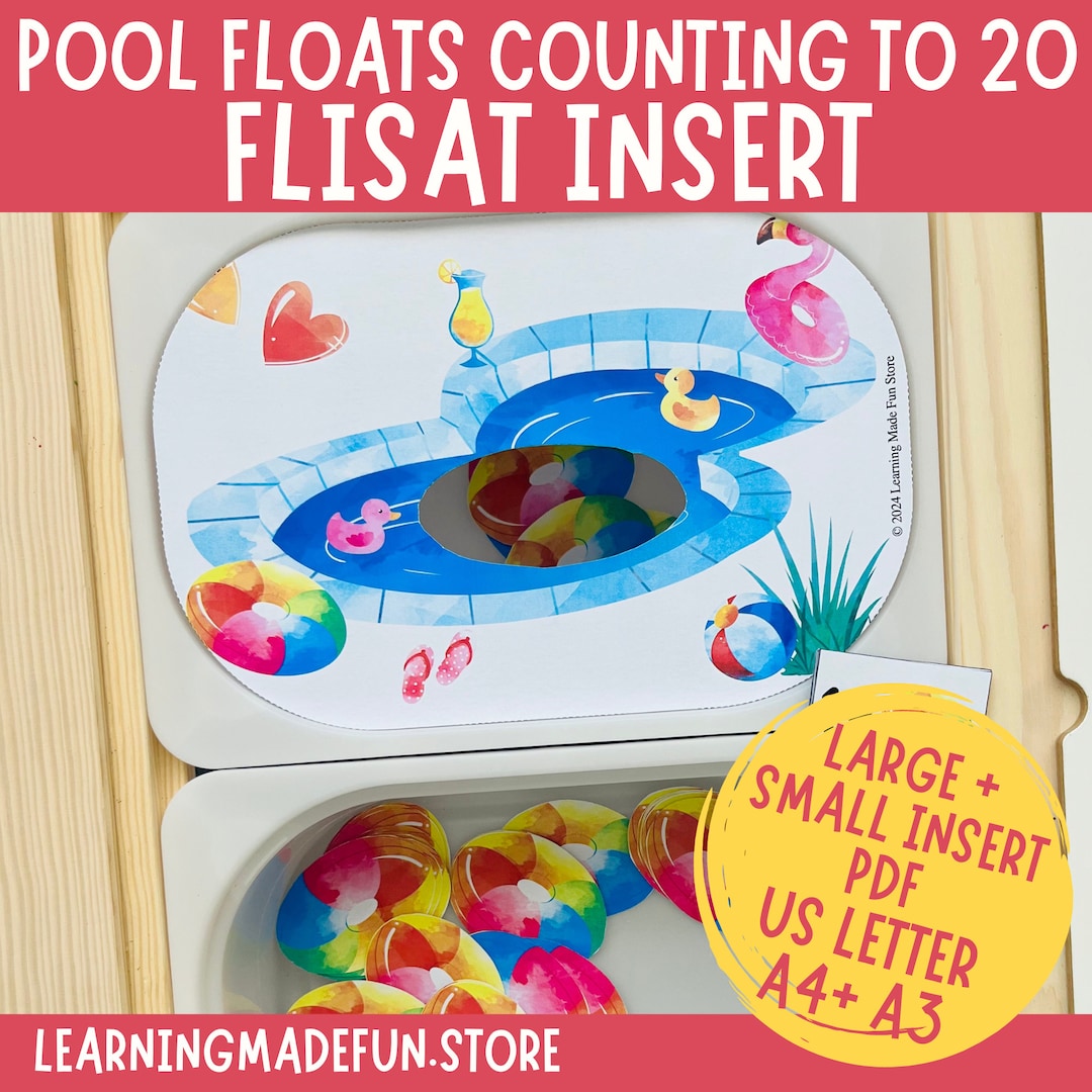 Pool Floats Counting Flisat Insert: Preschool Printable (digital ...