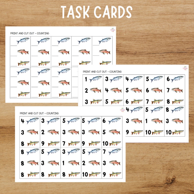 Fishing With Bears Counting, Printable Flisat Insert, Trofast Insert ...