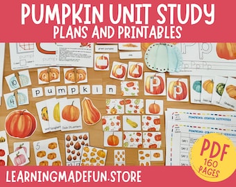 Pumpkin Unit Study, Pumpkin Themed Printable, Fall Activity, Nature Studies Homeschooling, Learning Activities, Preschool Planning Centers