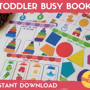 Shapes Matching game, Shape Matching Activity for Toddlers, Learning Shapes  Toddler Busy Book pintable Homeschool toddler printable activity