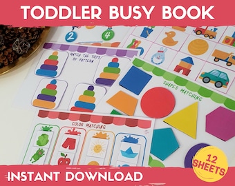 Toddler Busy Book Printable: Learning Activities Binder (Digital Download)