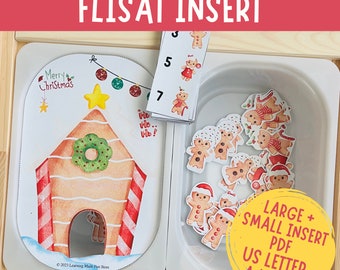 Christmas Counting, Printable Flisat Insert, Trofast Insert, Preschool Pretend Play, Toddler Dramatic Play, for Sensory Table, Count to 10