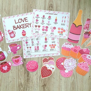 Valentine's Bakery Pretend Play Kit: Printable Learning Activity (PDF ...