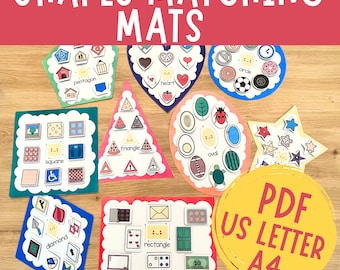 2D Shapes Matching Game, Real Life Objects, Toddler Learning (PDF)
