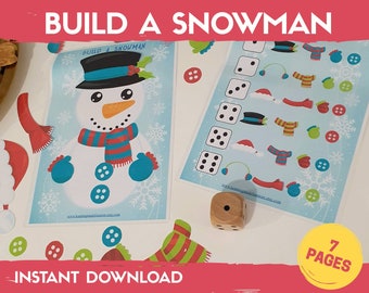 Actividad para construir un muñeco de nieve: Libro imprimible de actividades invernales (PDF)