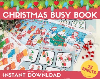 Christmas Busy Book Printable, Busy Book for Toddler, Christmas Busy Binder, Learning Binder, Preschool Busy Book, Christmas printable