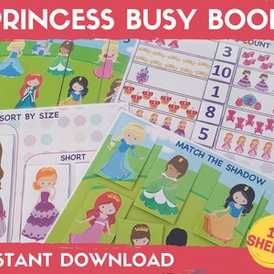 Princesses Toddler Busy Book: Learning Activities Binder (Printable)