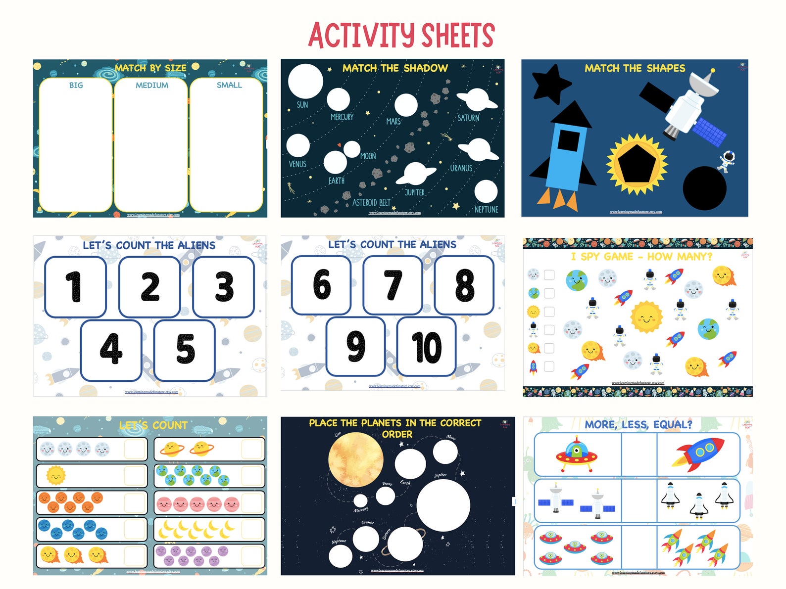 Solar System Busy Book: Preschool Learning Activities (PDF Pattern) - Etsy
