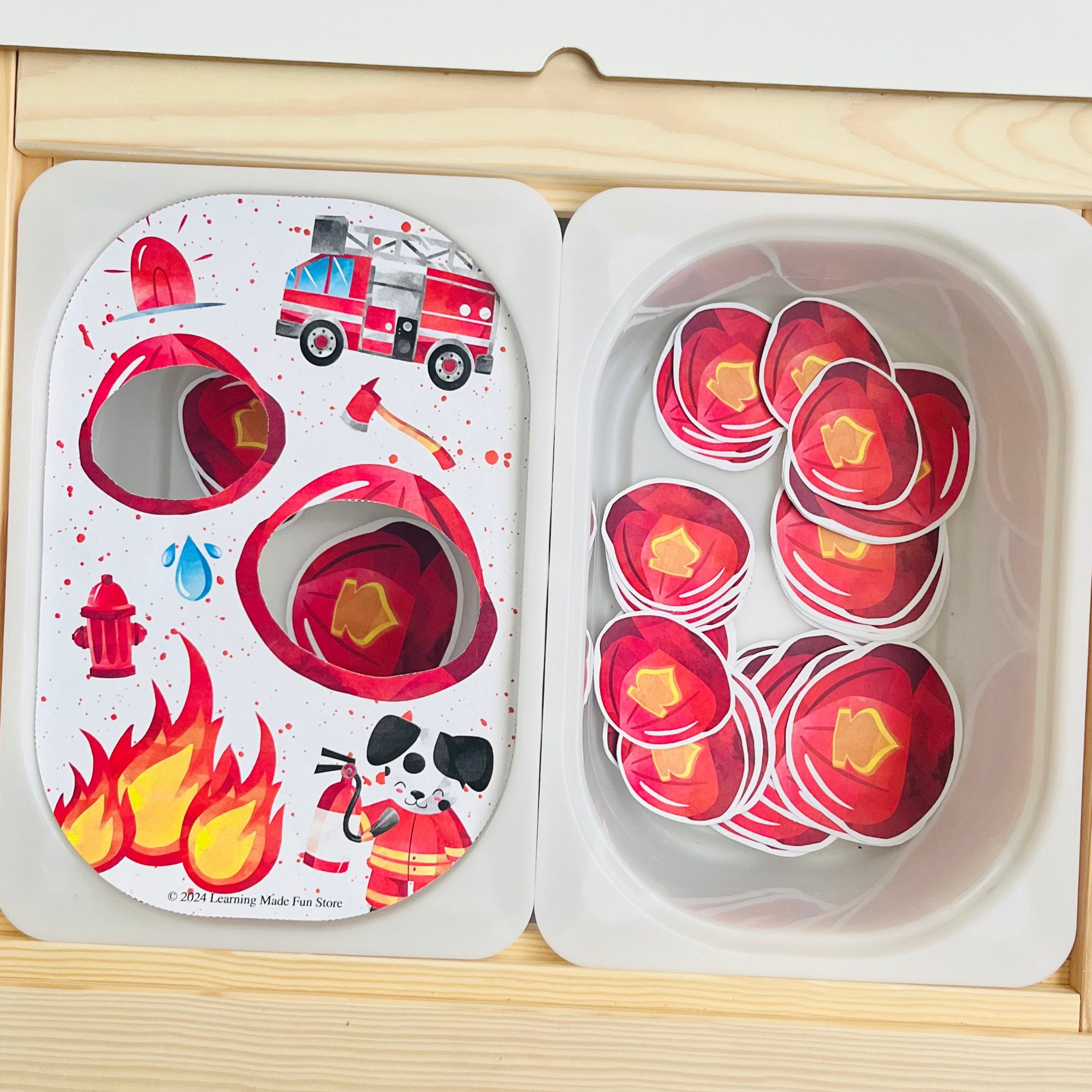 ⭐︎ Firefighters Size Sort, Printable Flisat Insert, Trofast