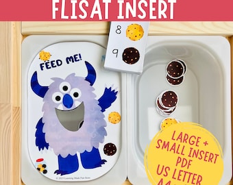 Cookie Counting Printable Flisat Insert, Trofast Insert, Preschool Pretend Play, Toddler Dramatic Play, for Sensory Table, Cookie Monster