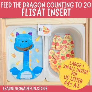 Feed the Dragon Counting Flisat Insert, Pretend Play (Digital Download)
