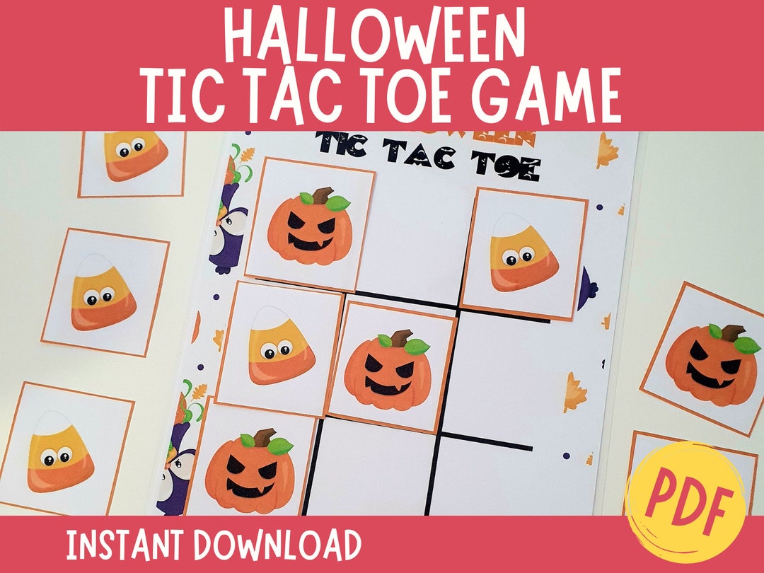 Halloween Tic Tac Toe Template for Letters, Numbers, Sight Words