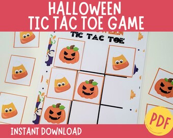 Halloween Tic Tac Toe Printable Game, Printable Halloween Party Favor, Halloween Learning, Halloween Game, Class Treat, Busy Book Preschool