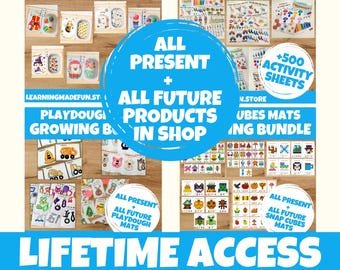Lifetime Access, Busy Book Printable, Mega Bundle, Busy Book Toddler, Busy binder, Pre k worksheets, Learning Binder, Homeschool Learning